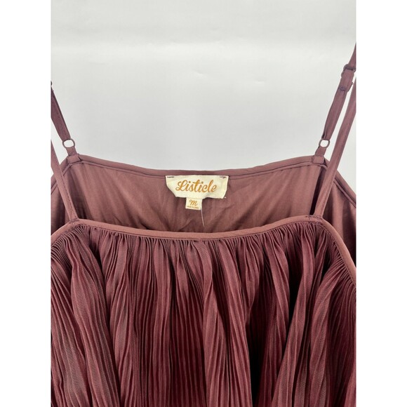 Women's Dress - Listicle by Lala Maroon Big Apple Tiered Mini Dress Size M - Picture 4 of 10